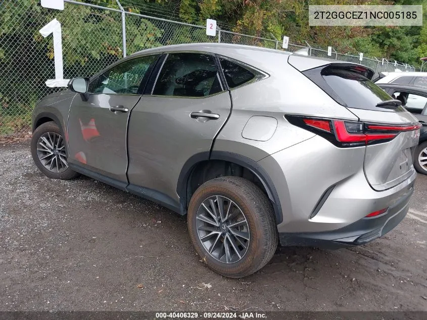 2022 Lexus Nx 350 VIN: 2T2GGCEZ1NC005185 Lot: 40406329