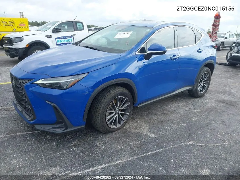 2022 Lexus Nx 350 Premium VIN: 2T2GGCEZ0NC015156 Lot: 40428282