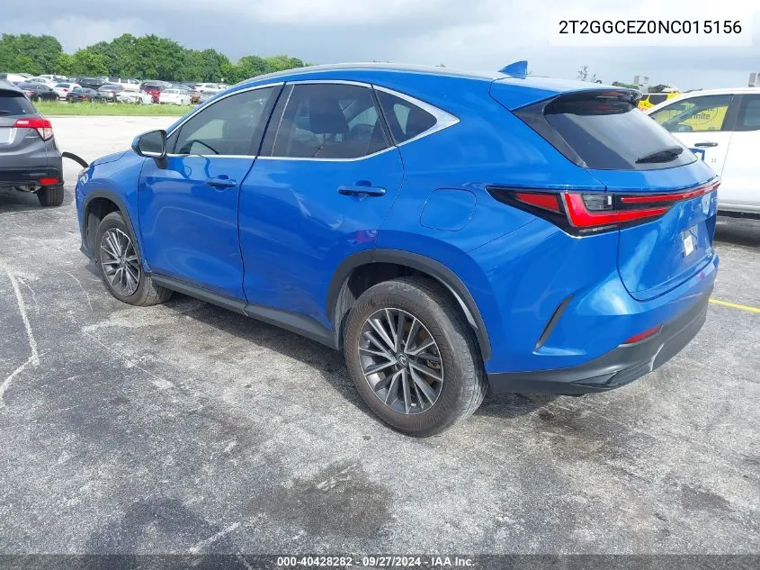 2022 Lexus Nx 350 Premium VIN: 2T2GGCEZ0NC015156 Lot: 40428282