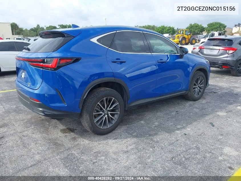 2022 Lexus Nx 350 Premium VIN: 2T2GGCEZ0NC015156 Lot: 40428282