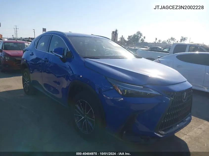 2022 Lexus Nx 350 350 VIN: JTJAGCEZ3N2002228 Lot: 40484975