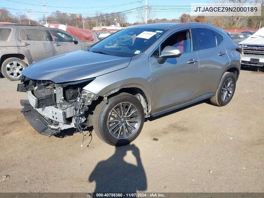 2022 Lexus Nx 350 VIN: JTJAGCEZ9N2000189 Lot: 40788360