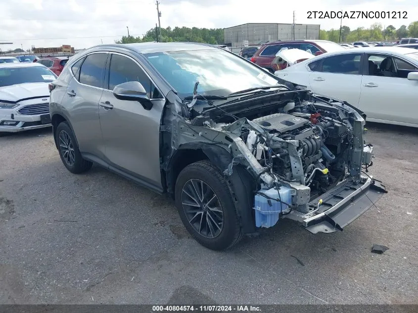 2022 Lexus Nx 250 VIN: 2T2ADCAZ7NC001212 Lot: 40804574