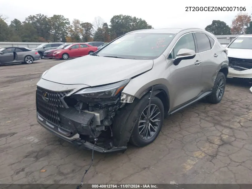 2022 Lexus Nx 350 Premium VIN: 2T2GGCEZ0NC007106 Lot: 40812764