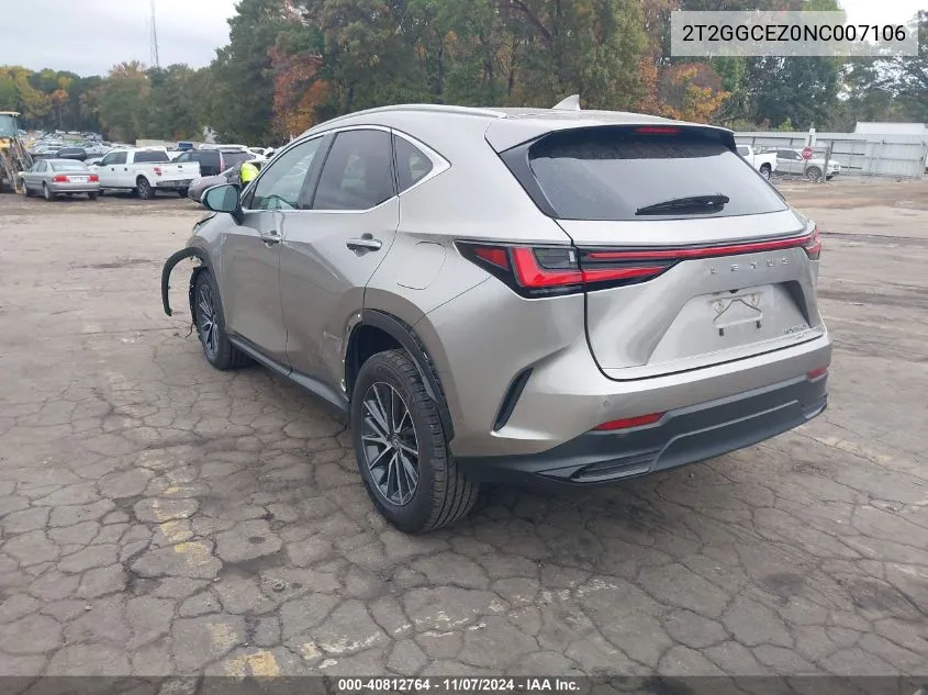 2022 Lexus Nx 350 Premium VIN: 2T2GGCEZ0NC007106 Lot: 40812764