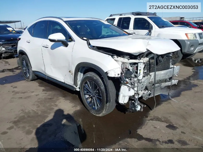 2022 Lexus Nx 350 VIN: 2T2AGCEZXNC003053 Lot: 40898084