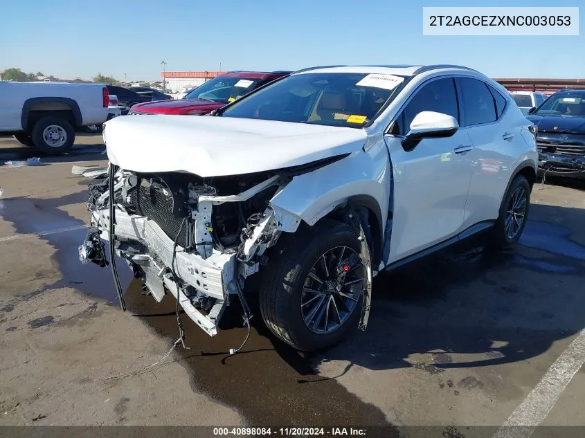 2022 Lexus Nx 350 VIN: 2T2AGCEZXNC003053 Lot: 40898084