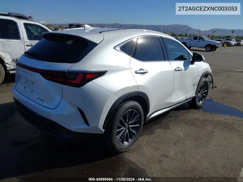 2022 Lexus Nx 350 VIN: 2T2AGCEZXNC003053 Lot: 40898084