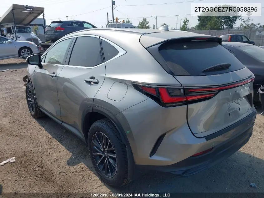 2024 Lexus Nx 350 Premium VIN: 2T2GGCEZ7RC058396 Lot: 12062010