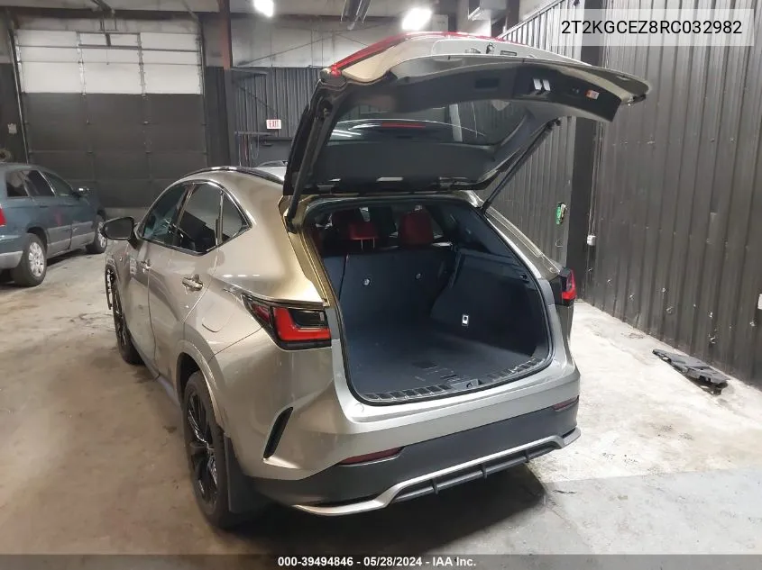 2024 Lexus Nx 350 F Sport Handling VIN: 2T2KGCEZ8RC032982 Lot: 39494846