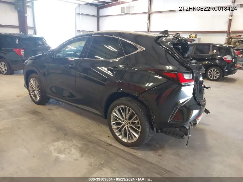 2024 Lexus Nx 350H Luxury VIN: 2T2HKCEZ2RC018424 Lot: 39509854