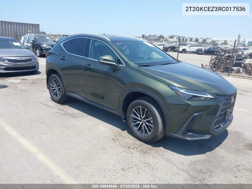 2024 Lexus Nx 350H Premium VIN: 2T2GKCEZ3RC017536 Lot: 39944546