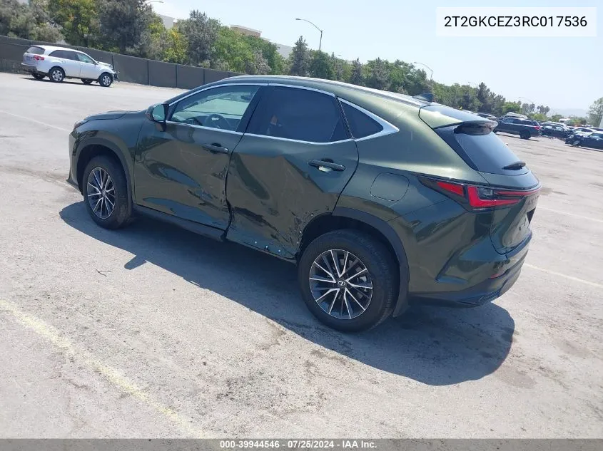 2024 Lexus Nx 350H Premium VIN: 2T2GKCEZ3RC017536 Lot: 39944546