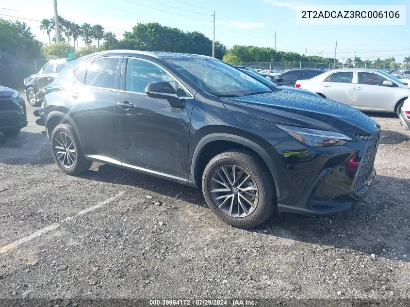 2024 Lexus Nx 250 VIN: 2T2ADCAZ3RC006106 Lot: 39964172