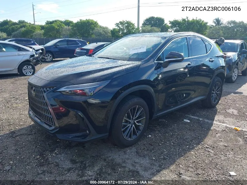 2024 Lexus Nx 250 VIN: 2T2ADCAZ3RC006106 Lot: 39964172