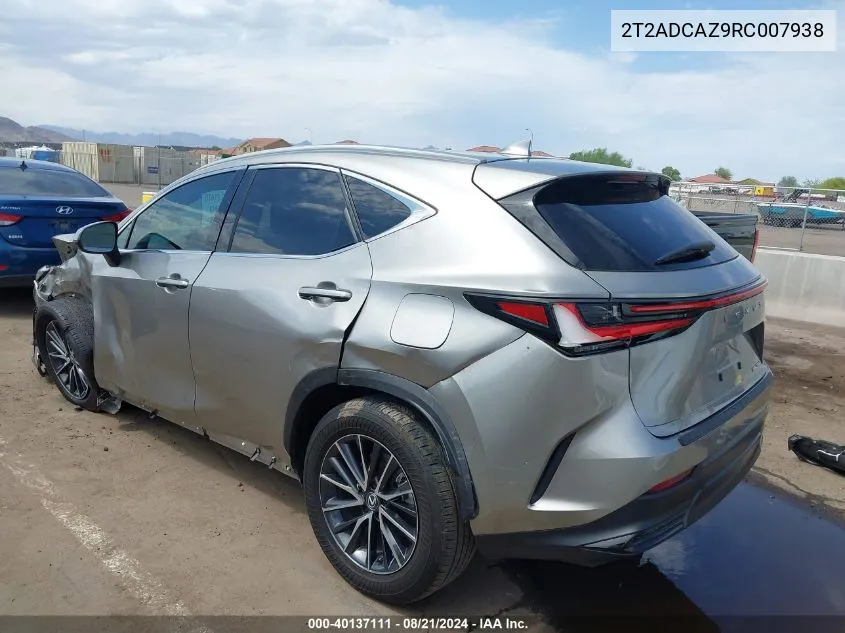 2024 Lexus Nx 250 VIN: 2T2ADCAZ9RC007938 Lot: 40137111