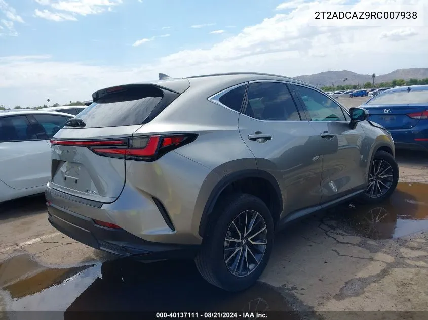 2024 Lexus Nx 250 VIN: 2T2ADCAZ9RC007938 Lot: 40137111