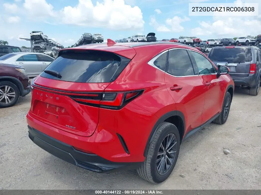 2024 Lexus Nx 250 Premium VIN: 2T2GDCAZ1RC006308 Lot: 40144122