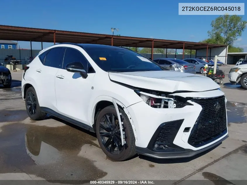 2024 Lexus Nx 350 F Sport Handling VIN: 2T2KGCEZ6RC045018 Lot: 40345929