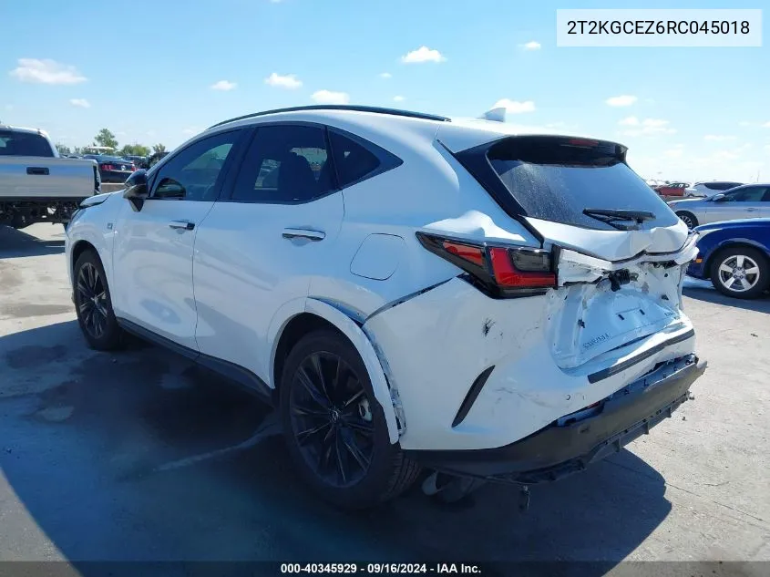 2024 Lexus Nx 350 F Sport Handling VIN: 2T2KGCEZ6RC045018 Lot: 40345929