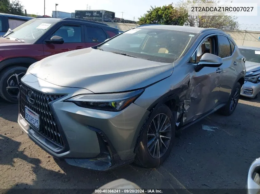 2024 Lexus Nx 250 VIN: 2T2ADCAZ1RC007027 Lot: 40366241