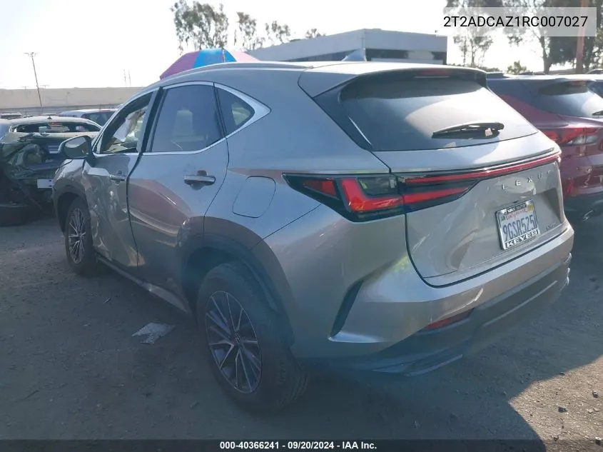 2024 Lexus Nx 250 VIN: 2T2ADCAZ1RC007027 Lot: 40366241