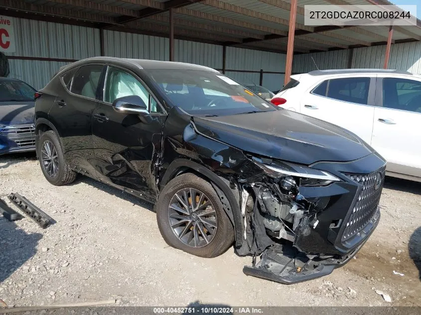 2024 Lexus Nx 250 Premium VIN: 2T2GDCAZ0RC008244 Lot: 40452751