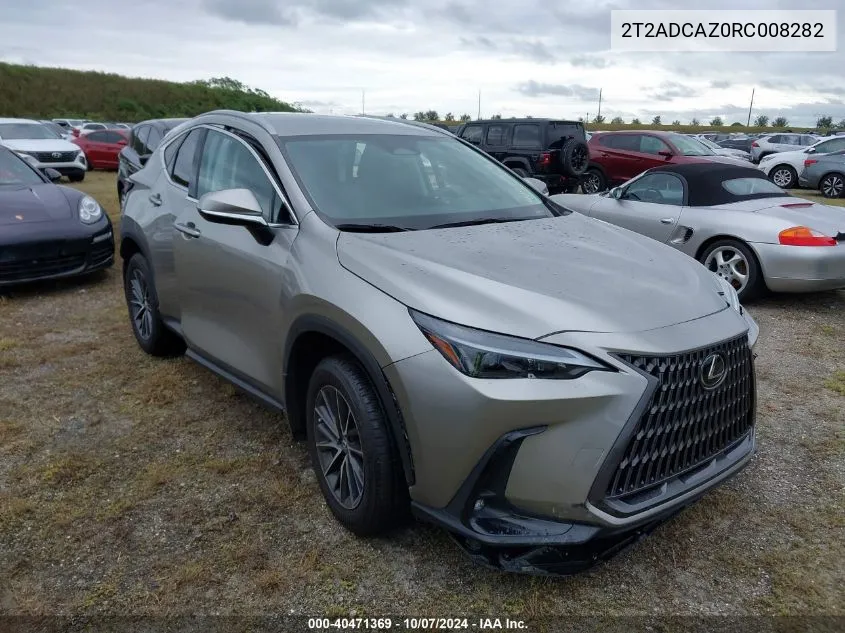 2024 Lexus Nx 250 250 Base/250 Premium VIN: 2T2ADCAZ0RC008282 Lot: 40471369