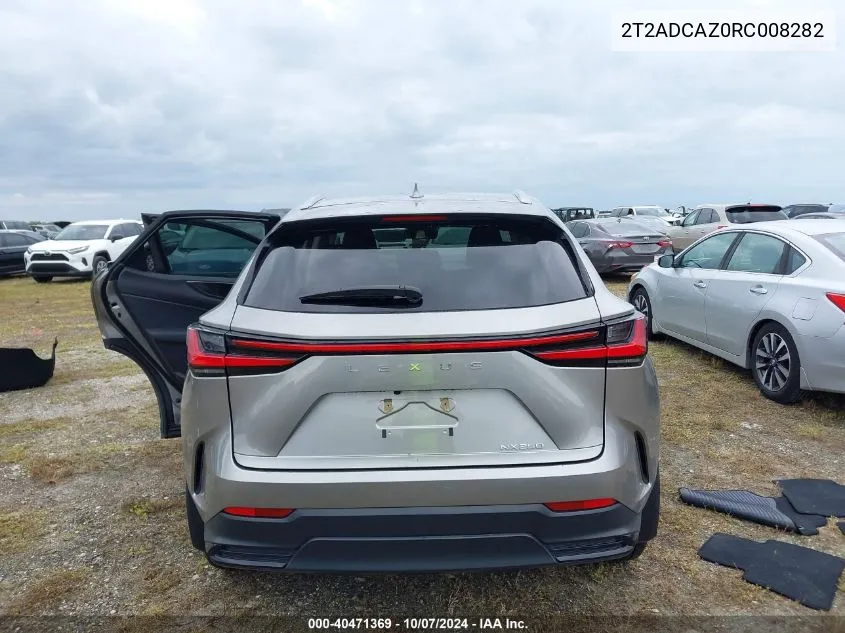 2024 Lexus Nx 250 250 Base/250 Premium VIN: 2T2ADCAZ0RC008282 Lot: 40471369