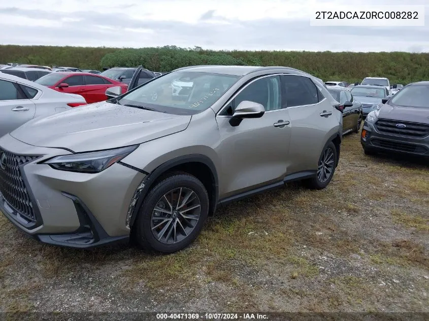 2024 Lexus Nx 250 250 Base/250 Premium VIN: 2T2ADCAZ0RC008282 Lot: 40471369