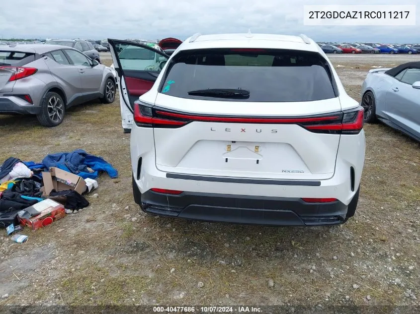 2024 Lexus Nx 250 Premium VIN: 2T2GDCAZ1RC011217 Lot: 40477686