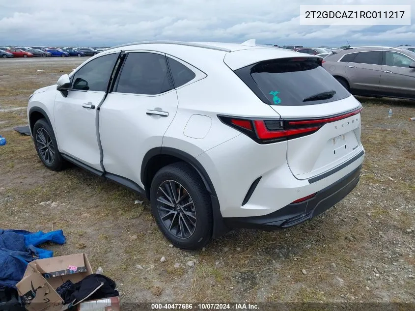 2024 Lexus Nx 250 Premium VIN: 2T2GDCAZ1RC011217 Lot: 40477686