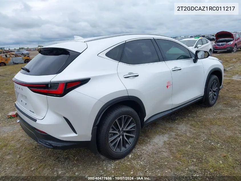 2024 Lexus Nx 250 Premium VIN: 2T2GDCAZ1RC011217 Lot: 40477686