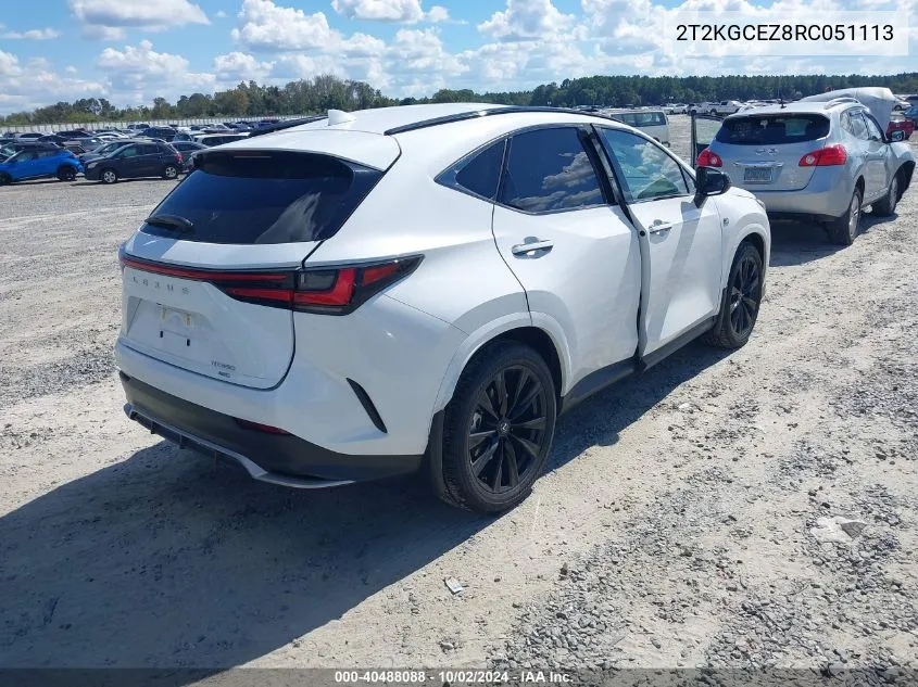 2024 Lexus Nx 350 F Sport Handling VIN: 2T2KGCEZ8RC051113 Lot: 40488088