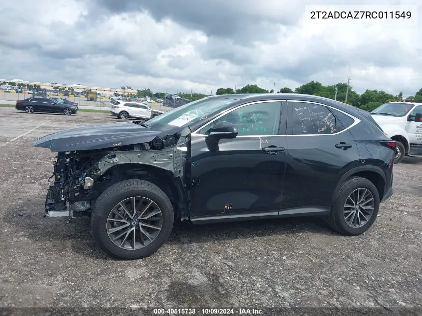 2024 Lexus Nx 250 VIN: 2T2ADCAZ7RC011549 Lot: 40515738