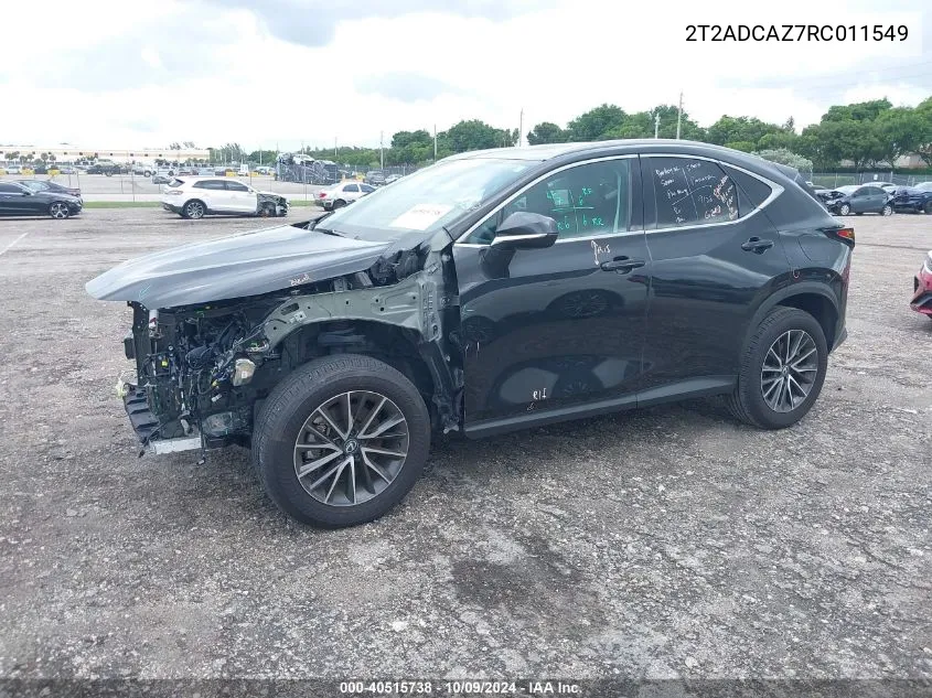 2024 Lexus Nx 250 VIN: 2T2ADCAZ7RC011549 Lot: 40515738