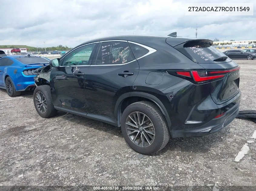 2024 Lexus Nx 250 VIN: 2T2ADCAZ7RC011549 Lot: 40515738