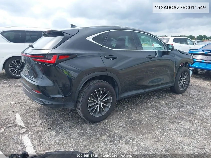 2024 Lexus Nx 250 VIN: 2T2ADCAZ7RC011549 Lot: 40515738