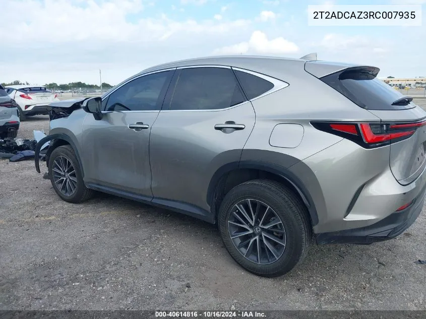 2024 Lexus Nx 250 VIN: 2T2ADCAZ3RC007935 Lot: 40614816