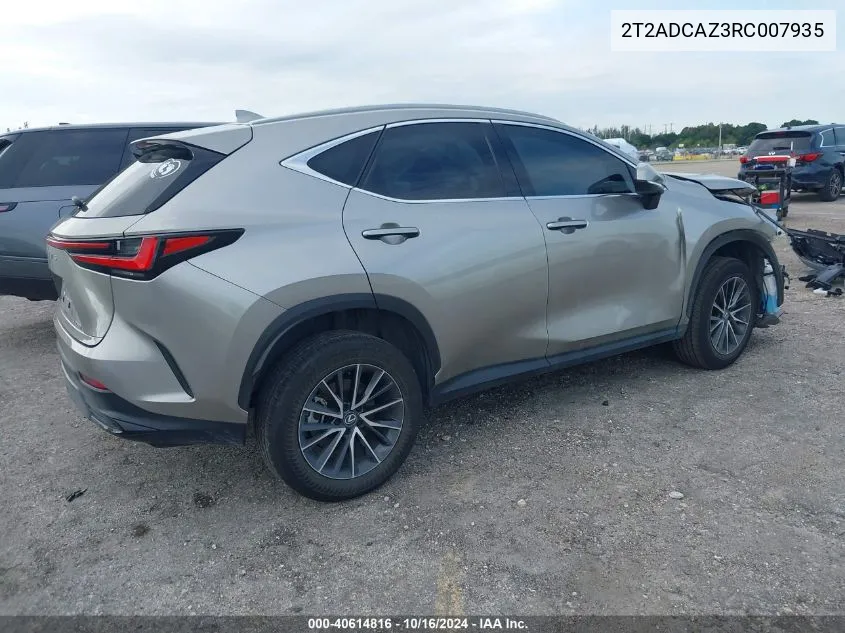 2024 Lexus Nx 250 VIN: 2T2ADCAZ3RC007935 Lot: 40614816