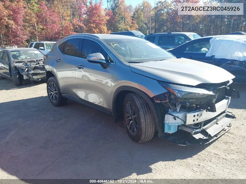 2024 Lexus Nx 350 350 Base/350 Premium/350 VIN: 2T2AGCEZ3RC045926 Lot: 40646152