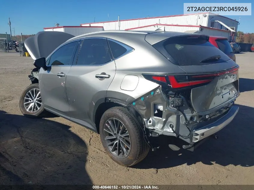 2024 Lexus Nx 350 350 Base/350 Premium/350 VIN: 2T2AGCEZ3RC045926 Lot: 40646152