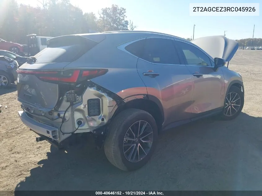 2024 Lexus Nx 350 350 Base/350 Premium/350 VIN: 2T2AGCEZ3RC045926 Lot: 40646152