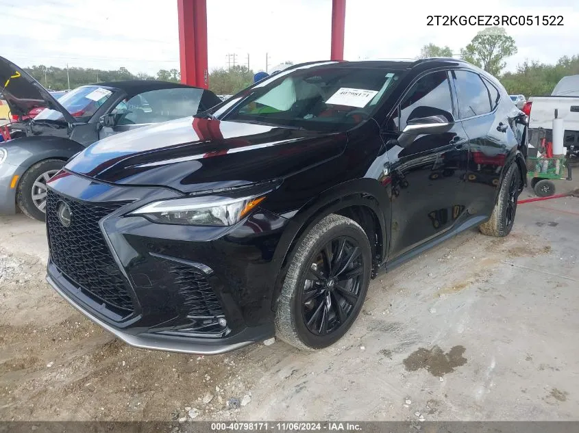 2024 Lexus Nx 350 F Sport Handling VIN: 2T2KGCEZ3RC051522 Lot: 40798171