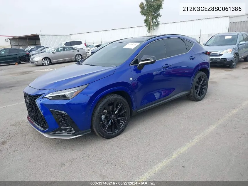 2025 Lexus Nx 350 F Sport Handling VIN: 2T2KGCEZ8SC061386 Lot: 39748216