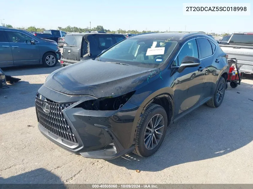 2025 Lexus Nx 250 Premium VIN: 2T2GDCAZ5SC018998 Lot: 40505060