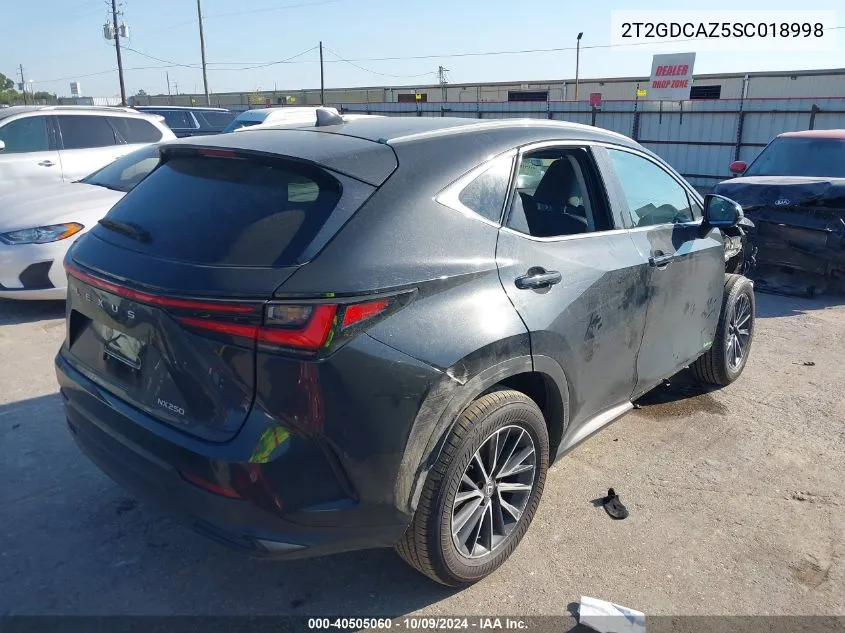 2025 Lexus Nx 250 Premium VIN: 2T2GDCAZ5SC018998 Lot: 40505060