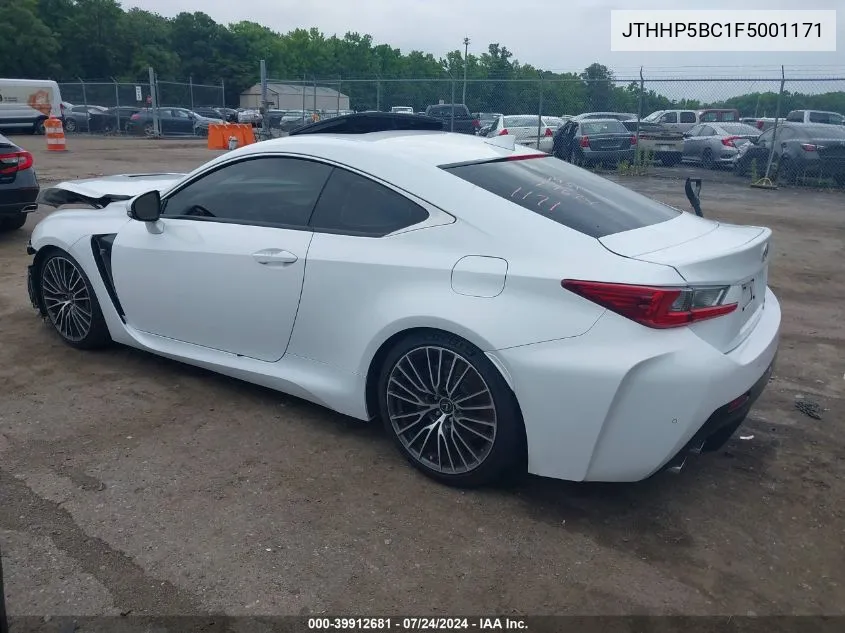 2015 Lexus Rc F VIN: JTHHP5BC1F5001171 Lot: 39912681