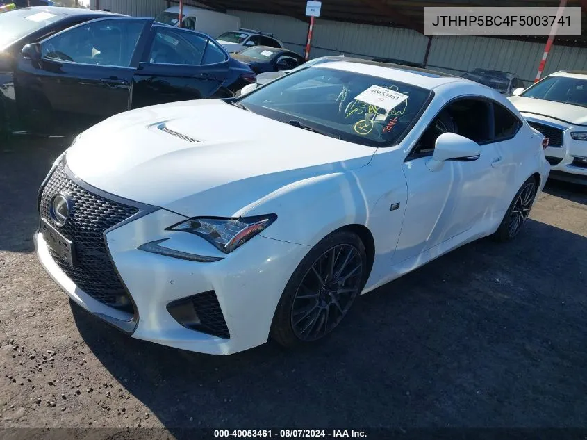 2015 Lexus Rc F VIN: JTHHP5BC4F5003741 Lot: 40053461