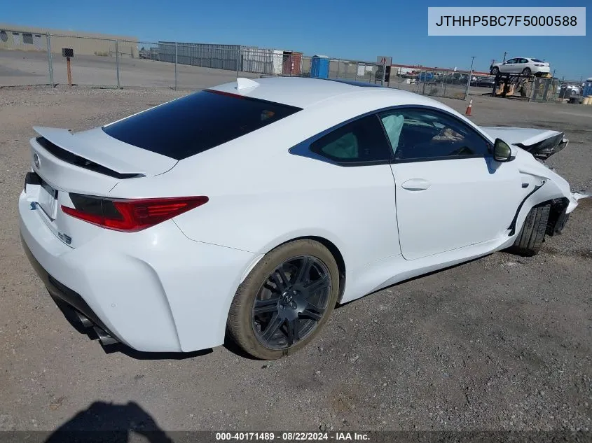 2015 Lexus Rc F VIN: JTHHP5BC7F5000588 Lot: 40171489